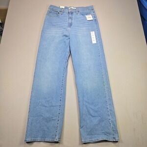 Signature Levi Strauss Heritage High Rise Loose Straight Jeans Light Wash 14 W32